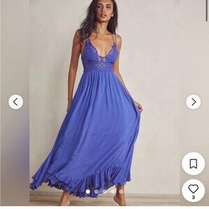 Free People Adella Maxi Slip Dress in a periwinkle or purple color